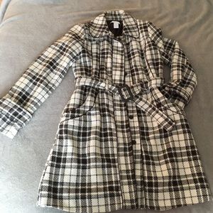 Cream grey and dark brown jacket